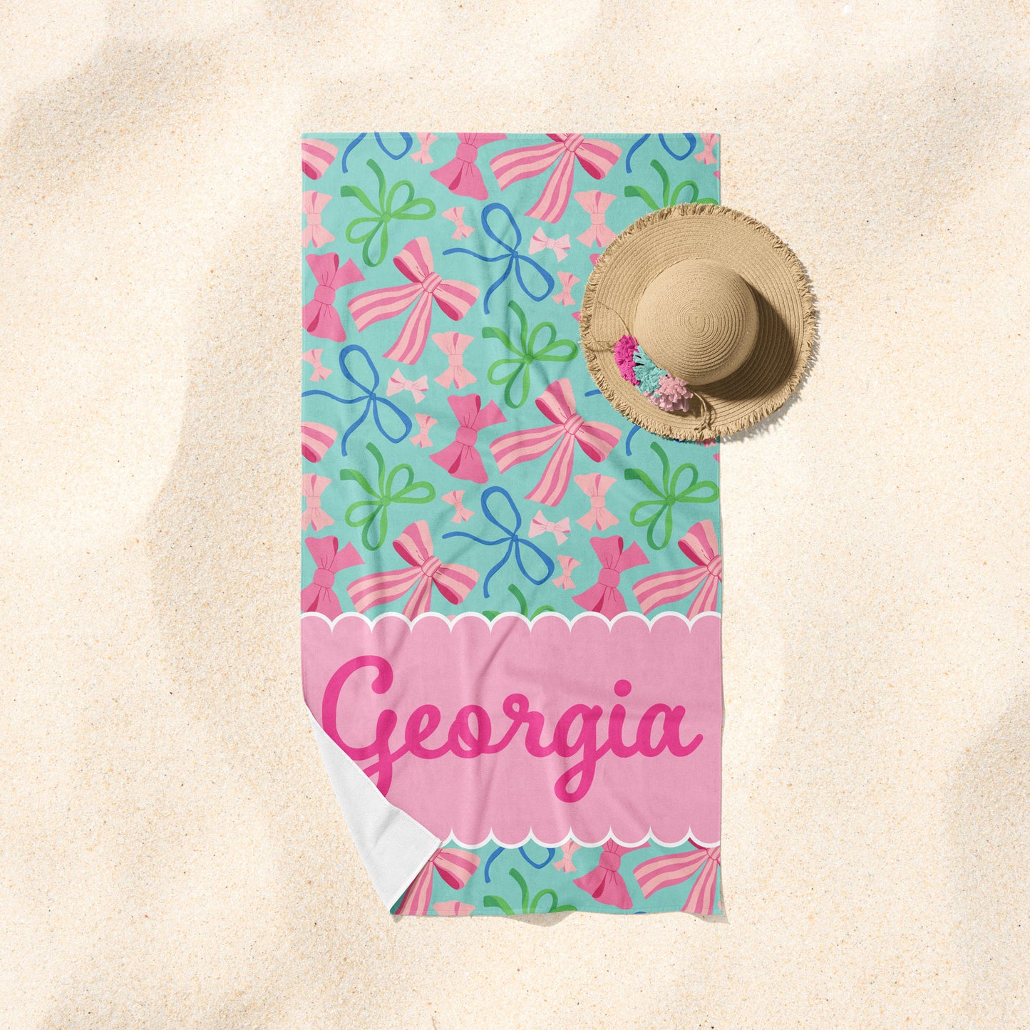 Pastel Bow Beach Towel