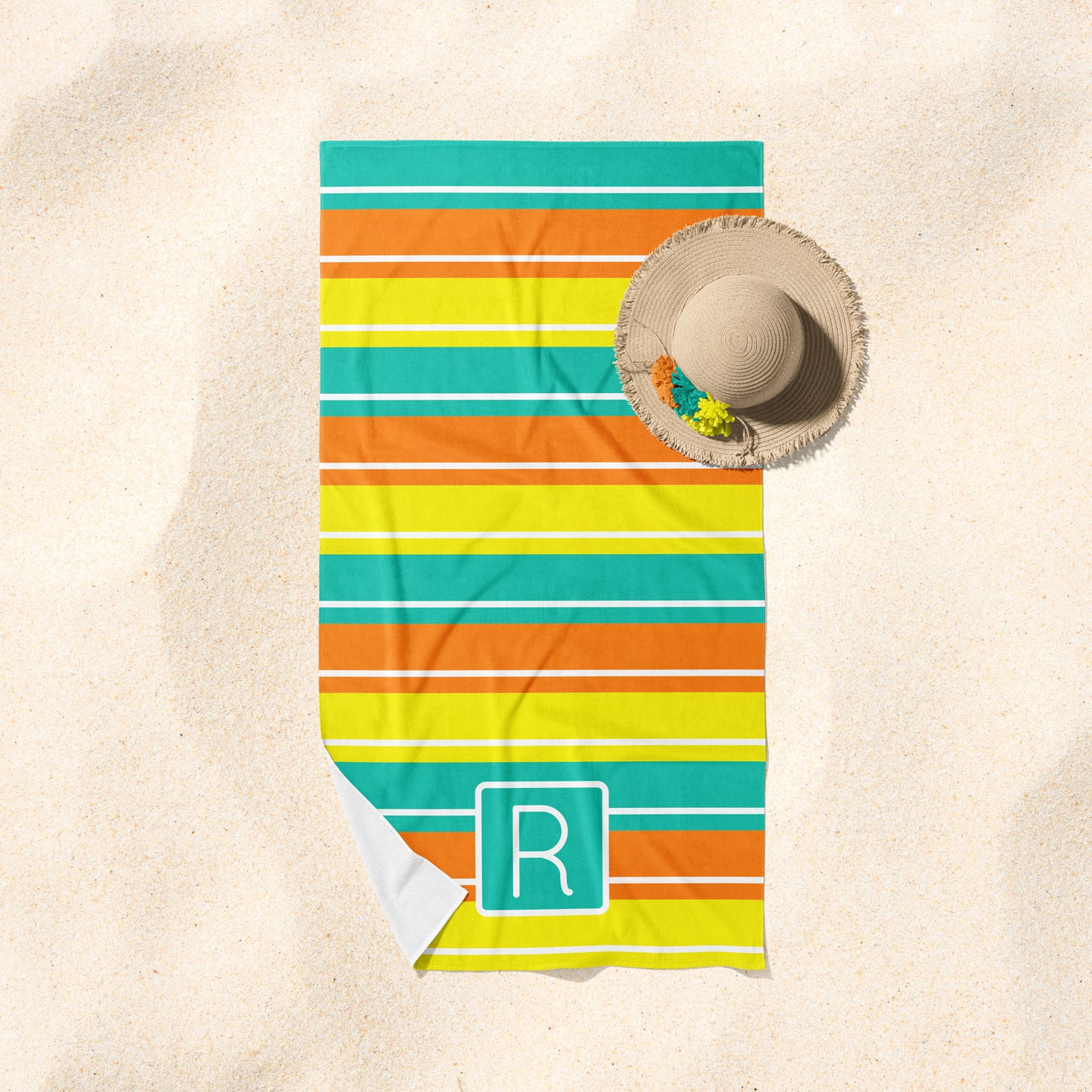 Initial Striped Towel