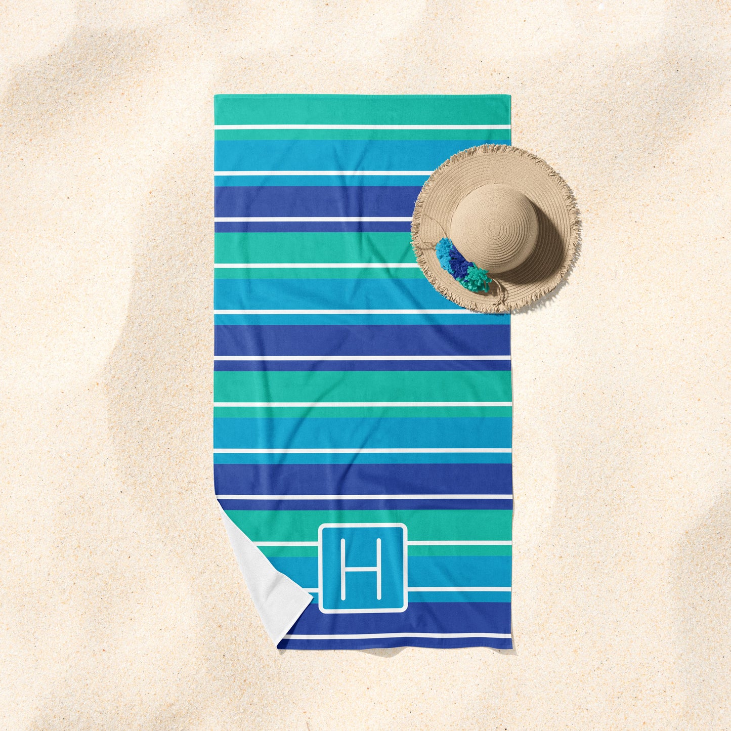 Initial Striped Towel