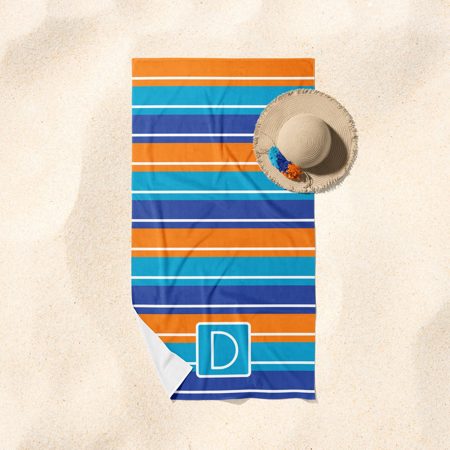 Initial Striped Towel