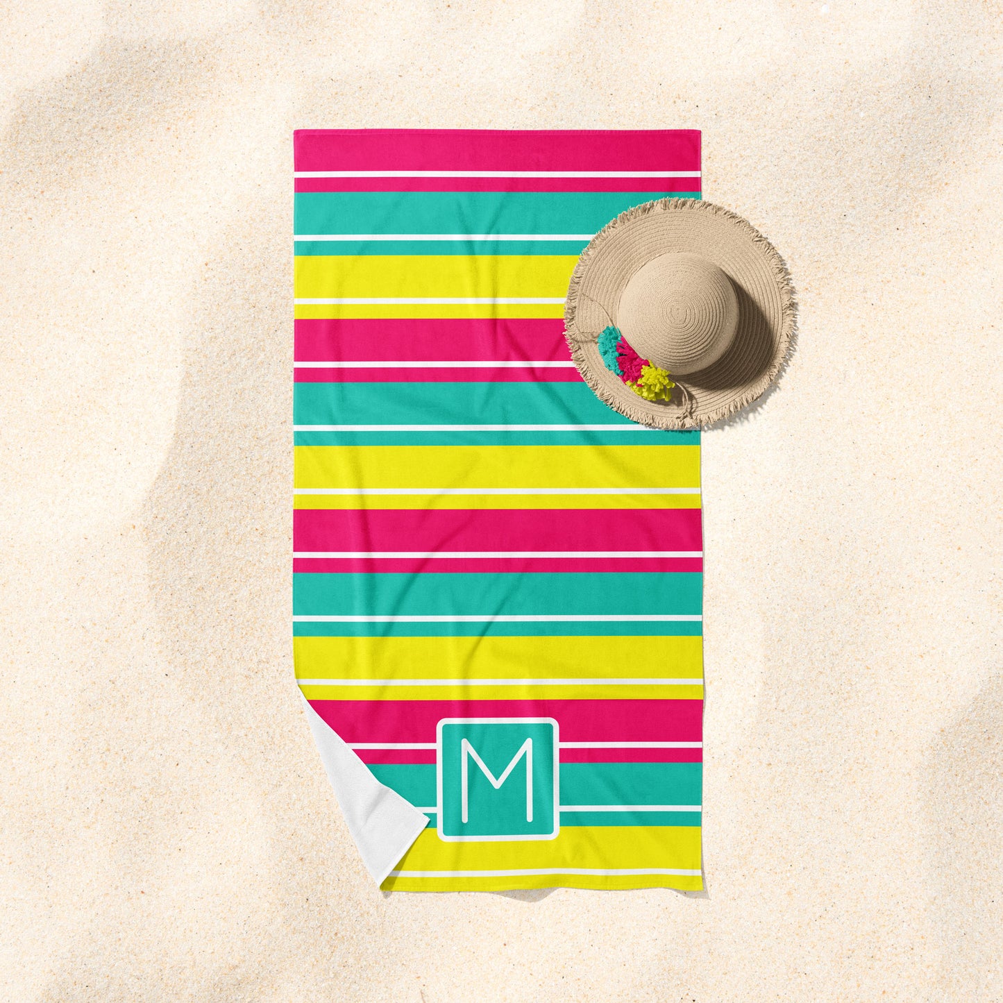 Initial Striped Towel