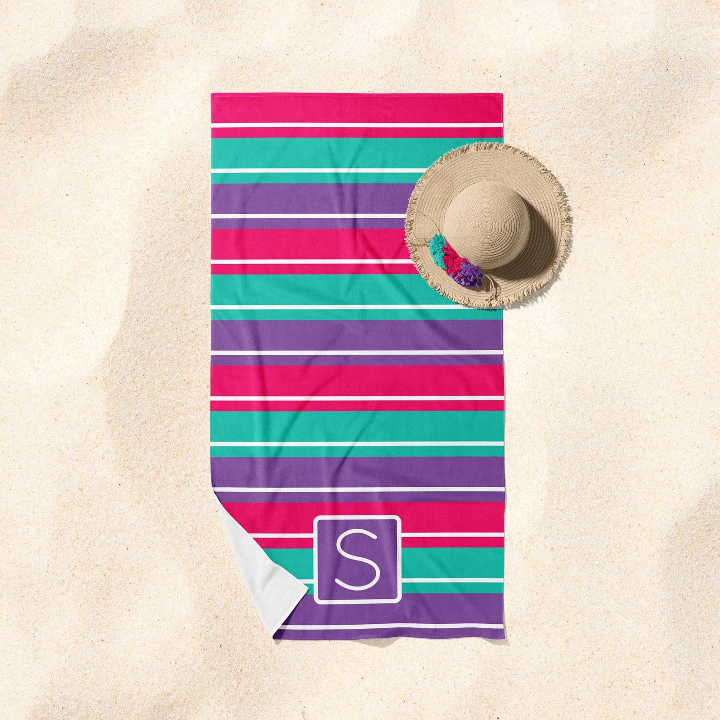 Initial Striped Towel