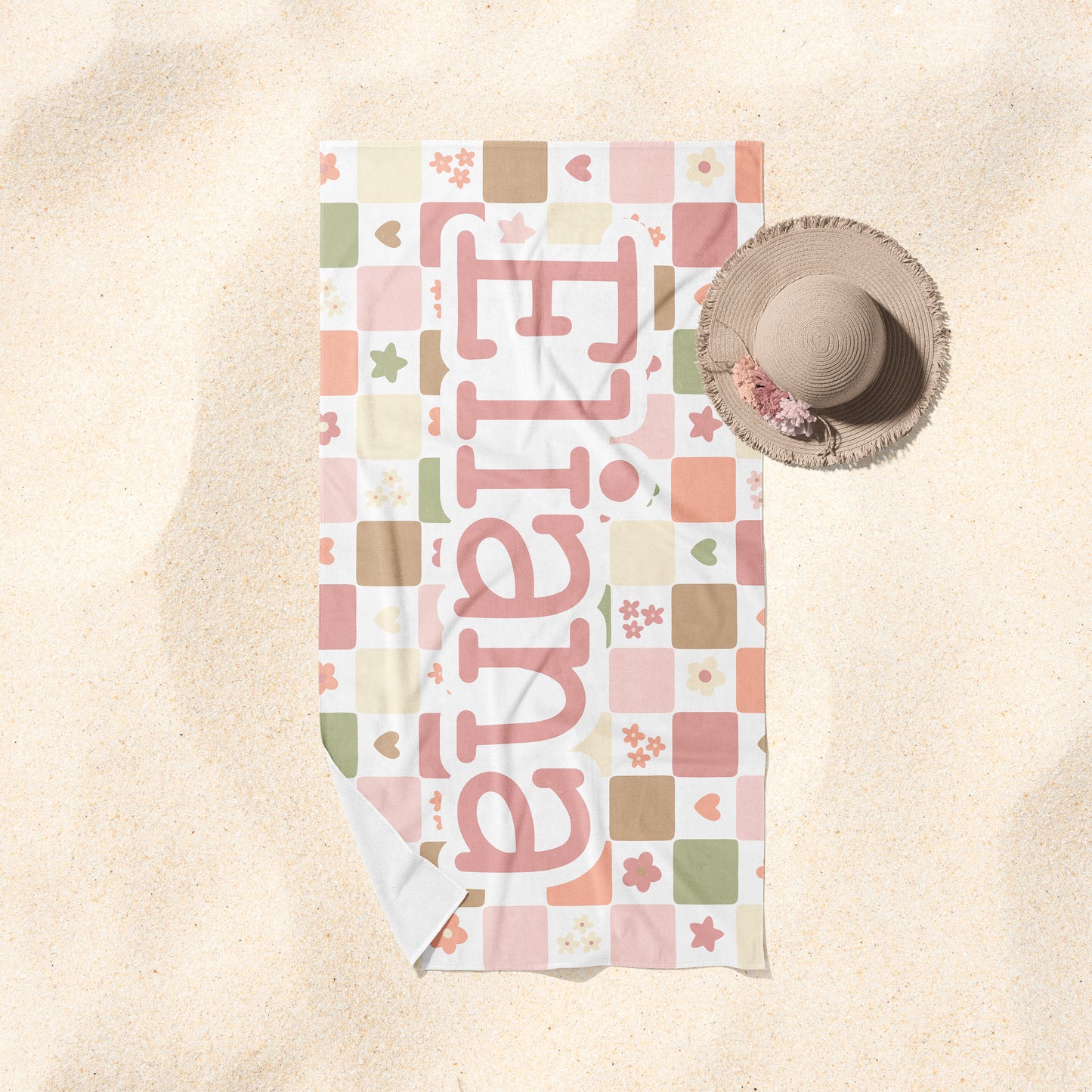Cutesy Checkered Beach Towel