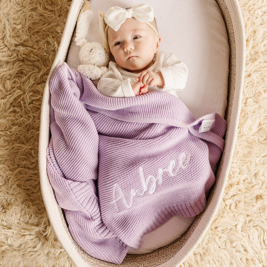 Aubree Baby Name Knit Blanket