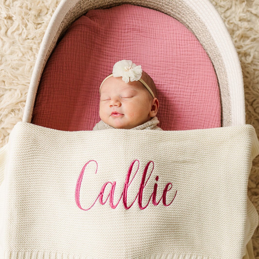 Callie Baby Name Knit Blanket