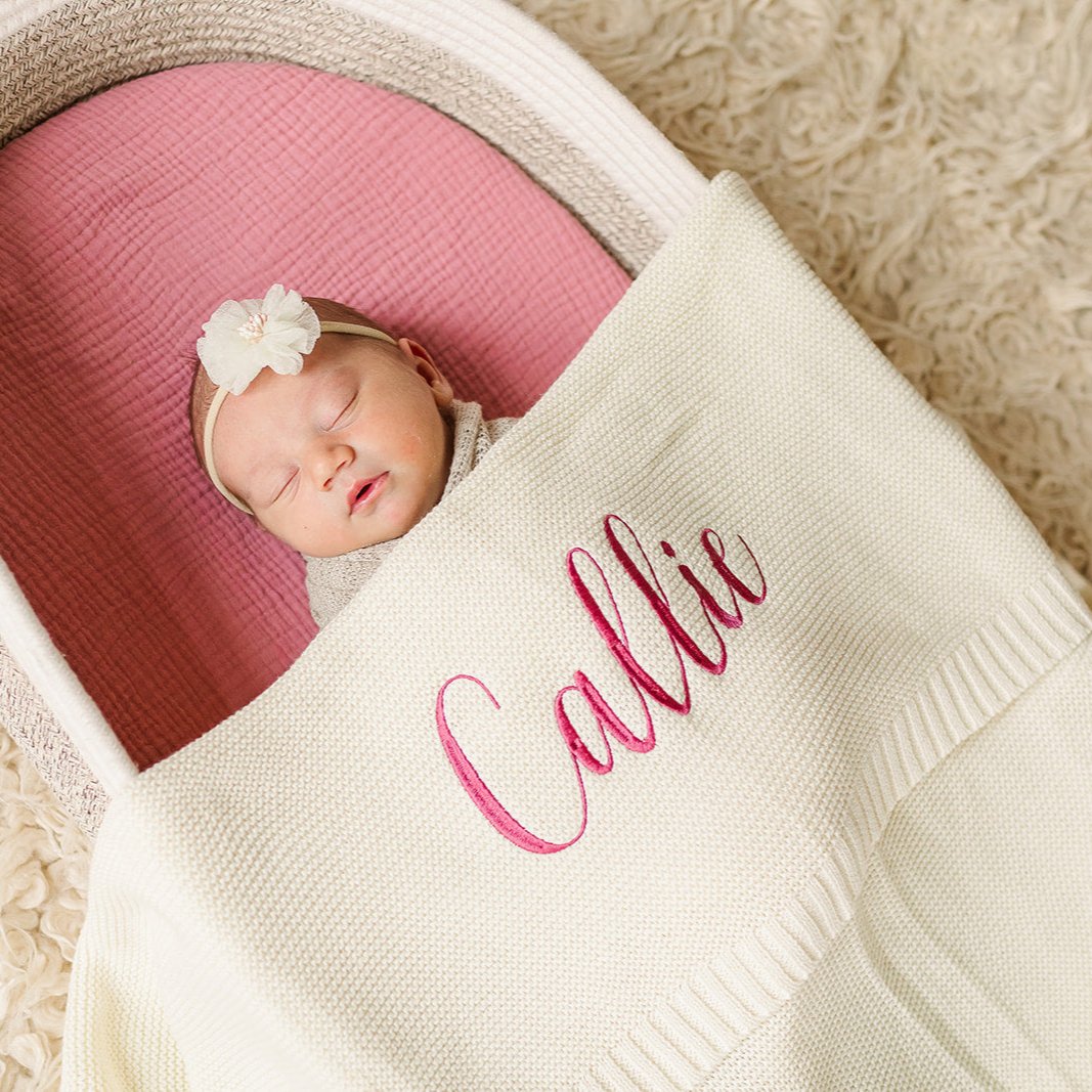 Callie Baby Name Knit Blanket