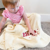 Cream Daisy Custom Name Blanket