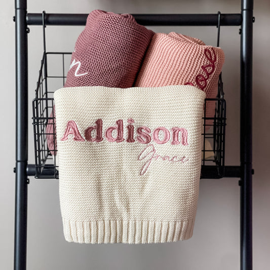 Addison Grace Custom Name Blanket