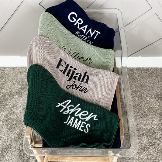 Baby Boy Custom Name Blankets