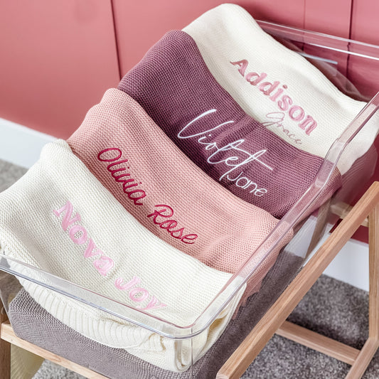 Baby Girl Custom Name Blankets