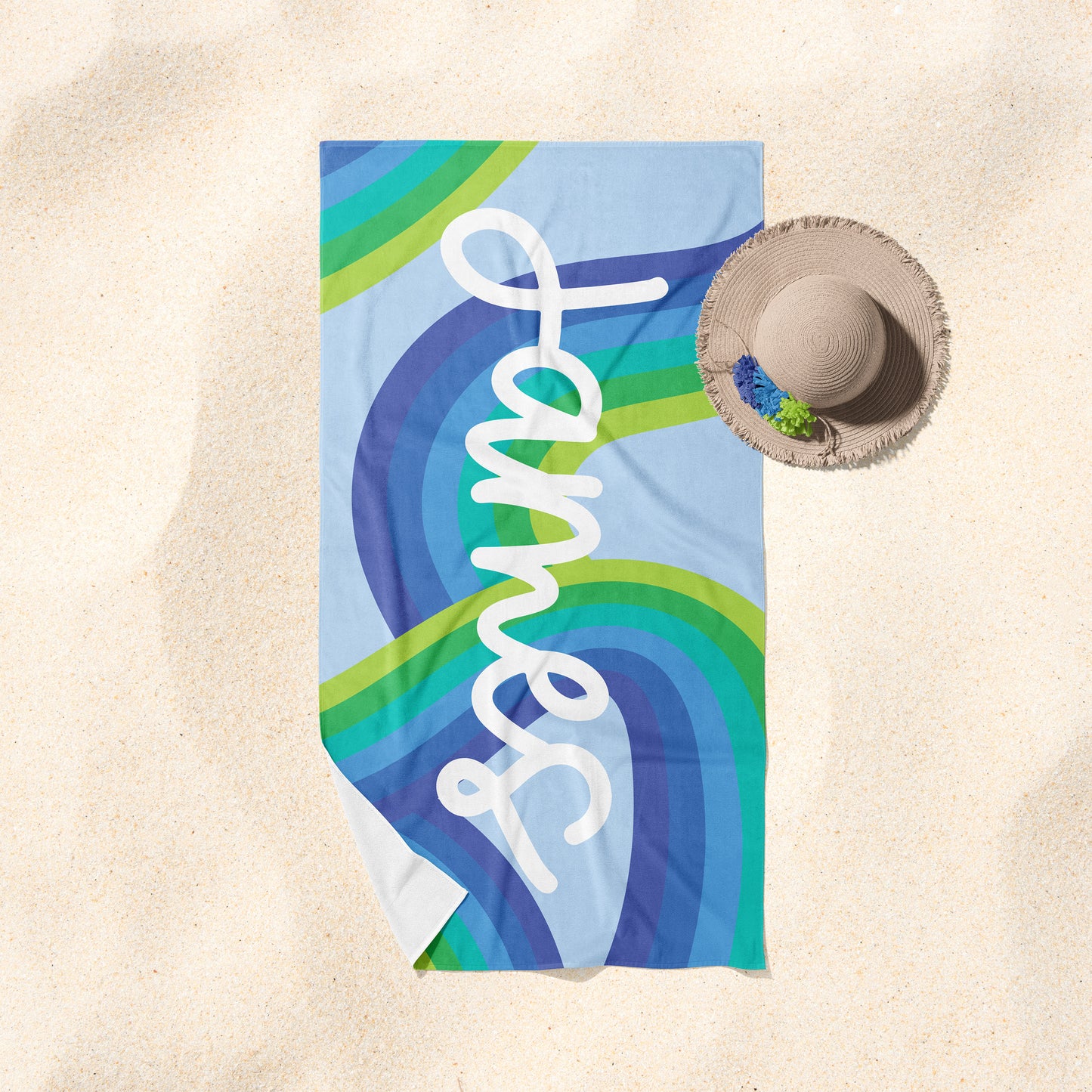 Pastel Rainbow Beach Towel