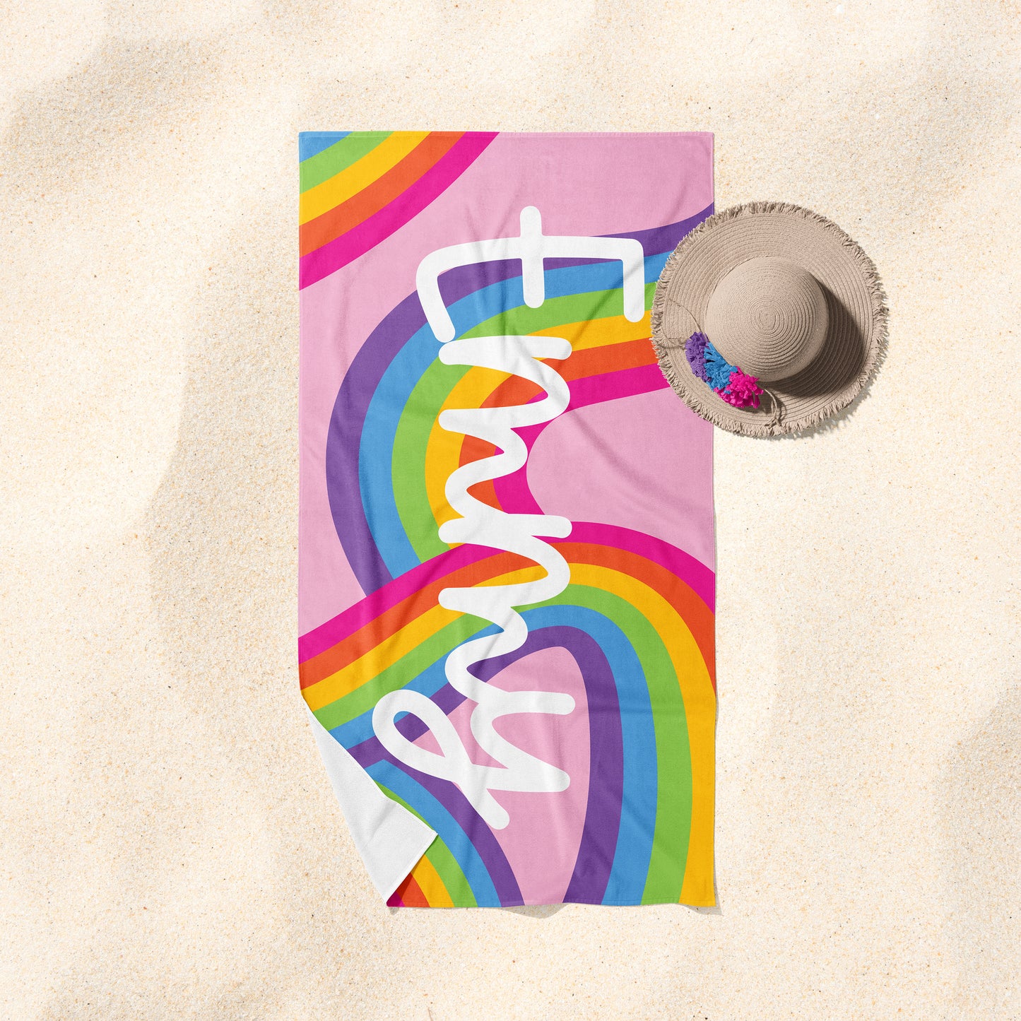 Pastel Rainbow Beach Towel