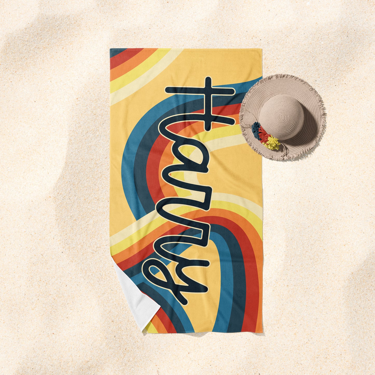 Pastel Rainbow Beach Towel