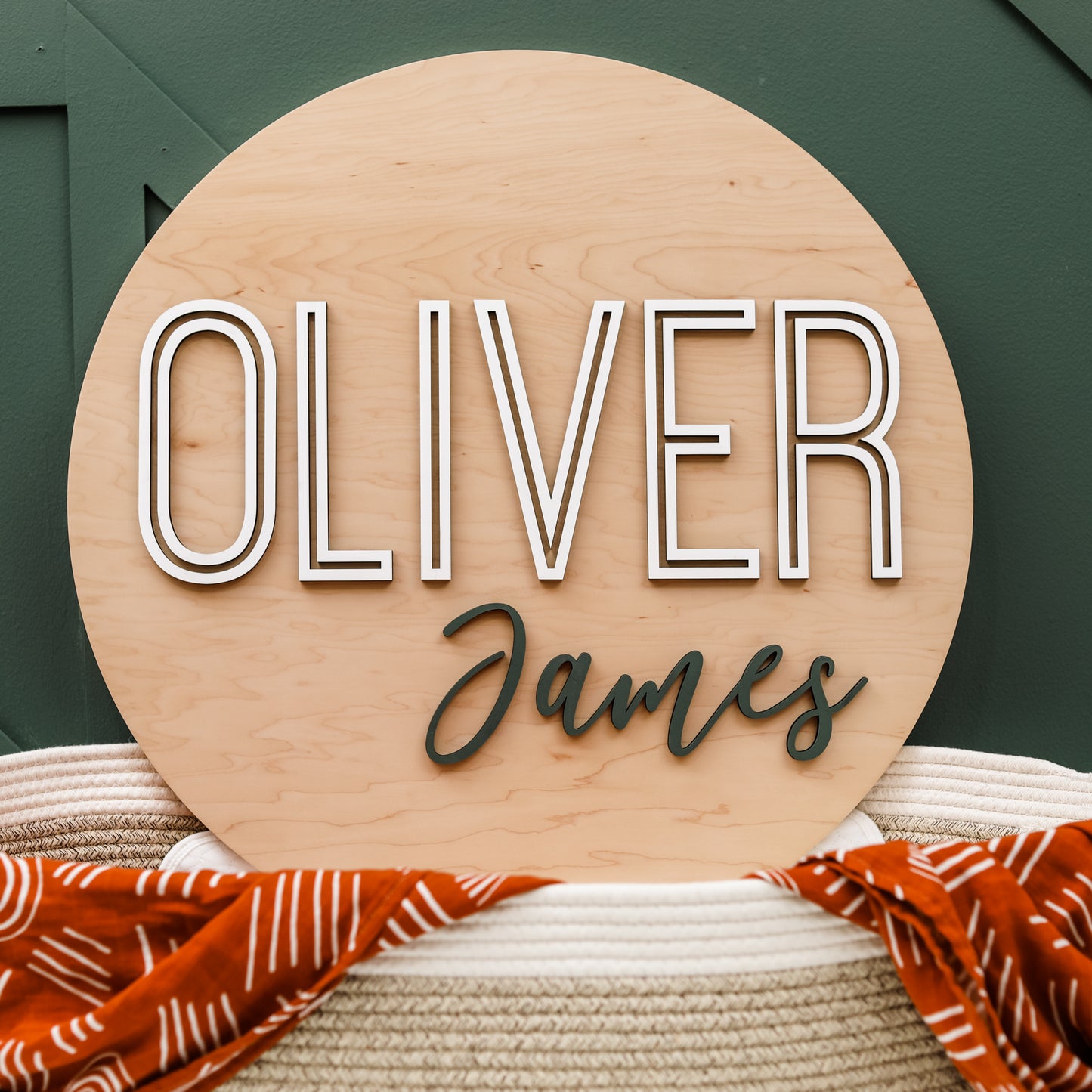 Oliver James Round Name Sign