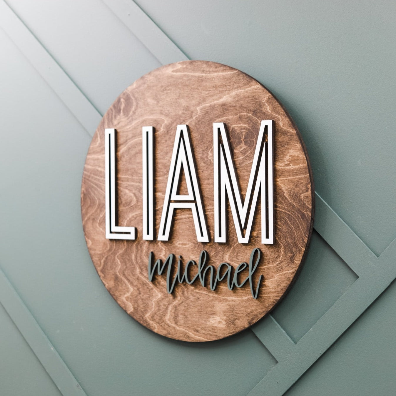 Liam Michael Round Name Sign