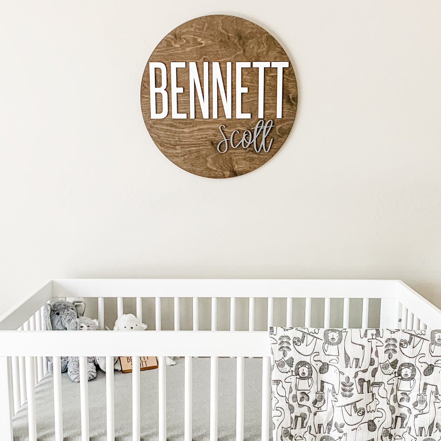 Bennett Scott Round Name Sign