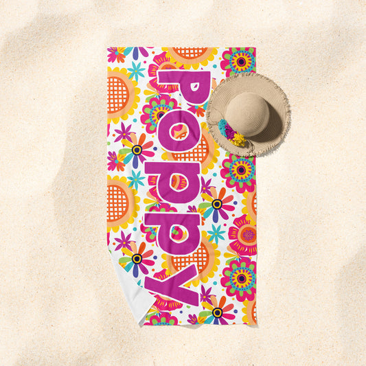 Funky Floral Beach Towel