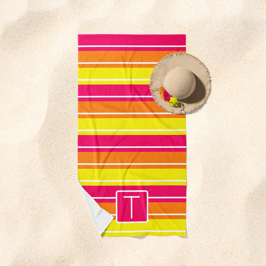 Initial Striped Towel