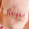 Raegan Daisy Baby Name Knit Blanket