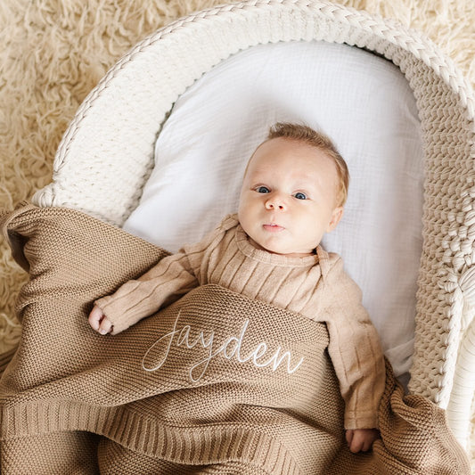 Jayden Baby Name Knit Blanket