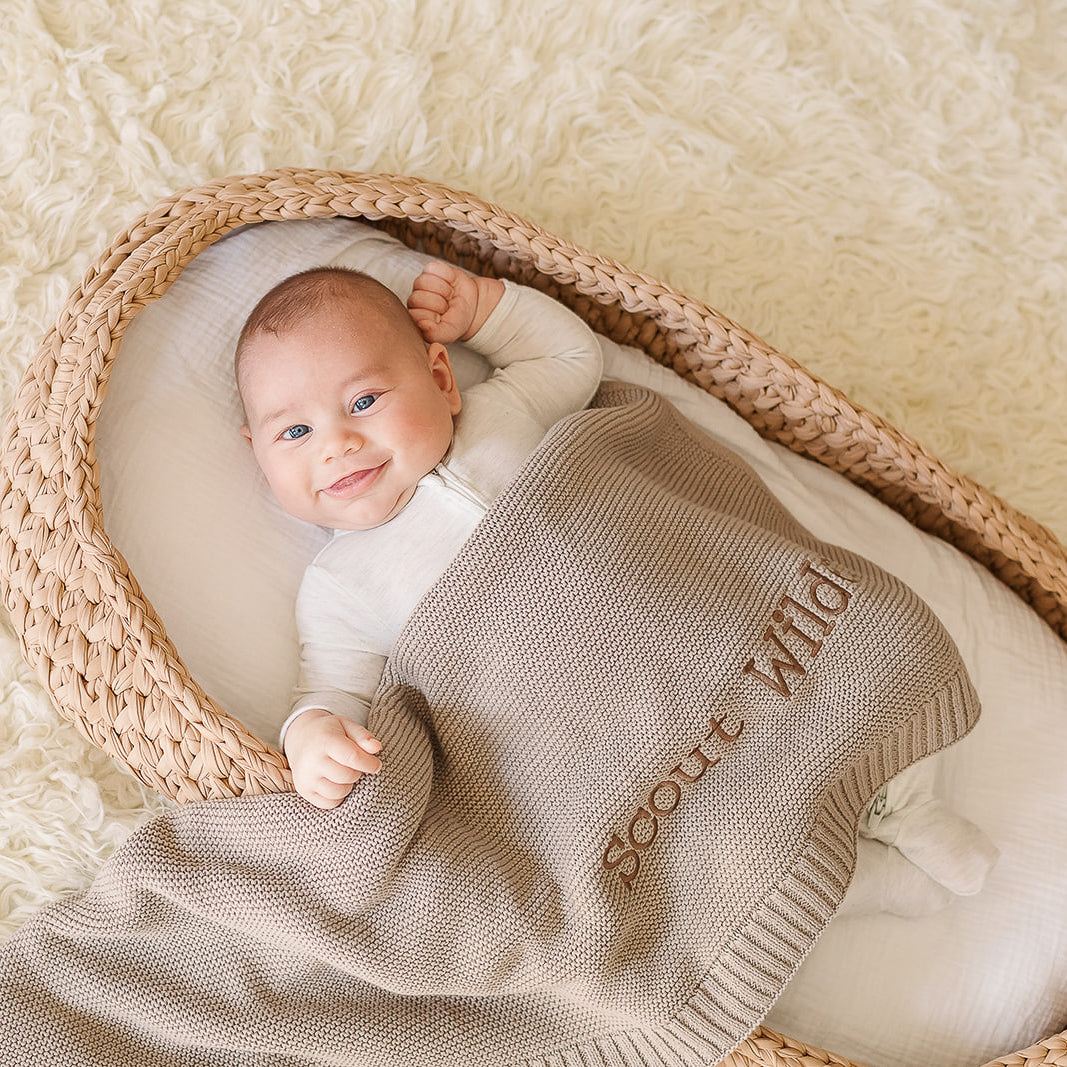 Scout Embroidered Knitted Blanket