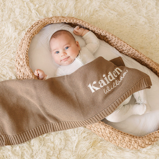 Kaiden Embroidered Knitted Blanket