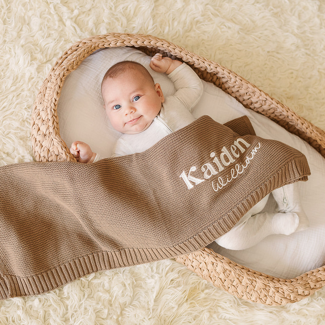 Kaiden Embroidered Knitted Blanket