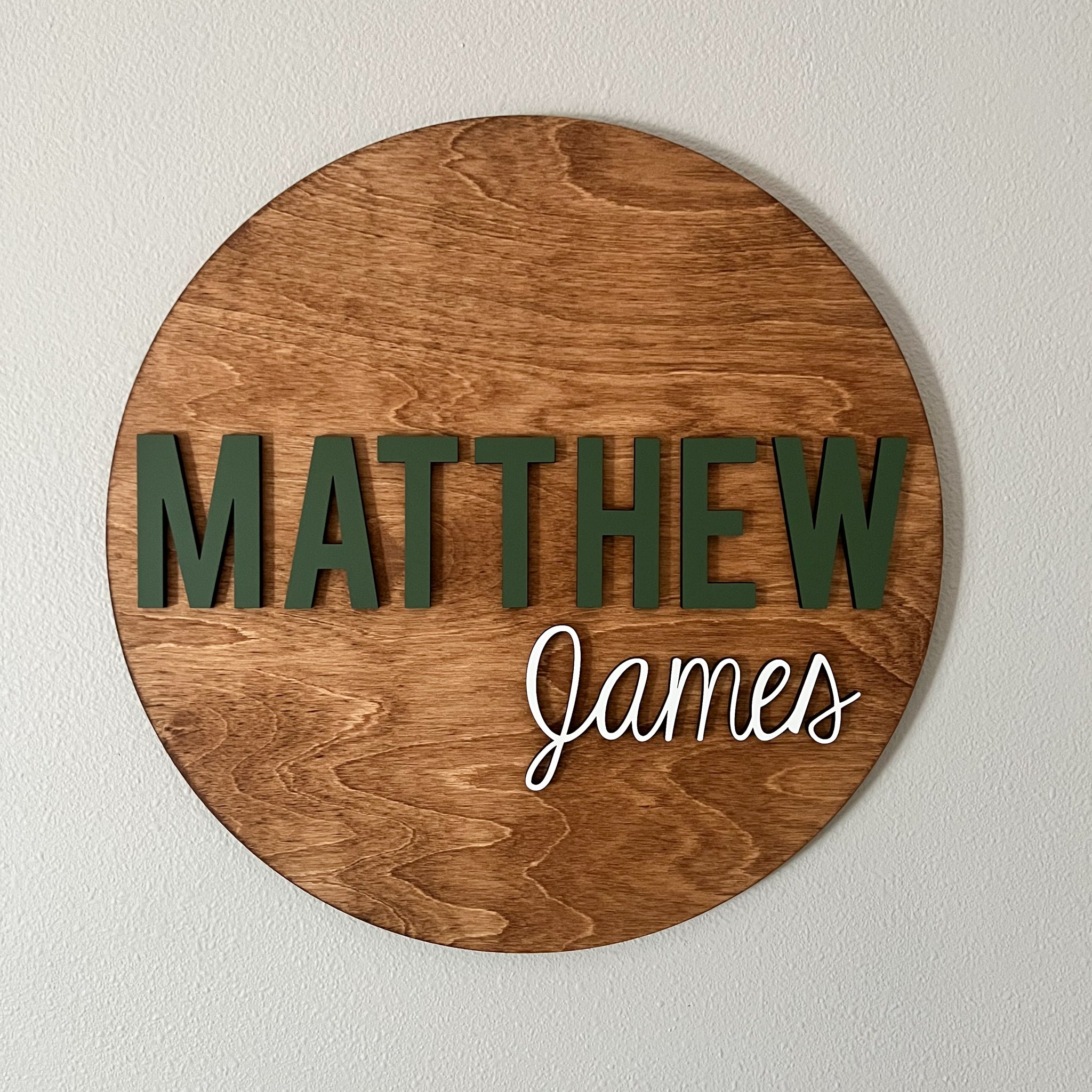 Round Name Signs for Nursery | Swaddle and Nest