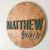 Matthew James Round Name Sign