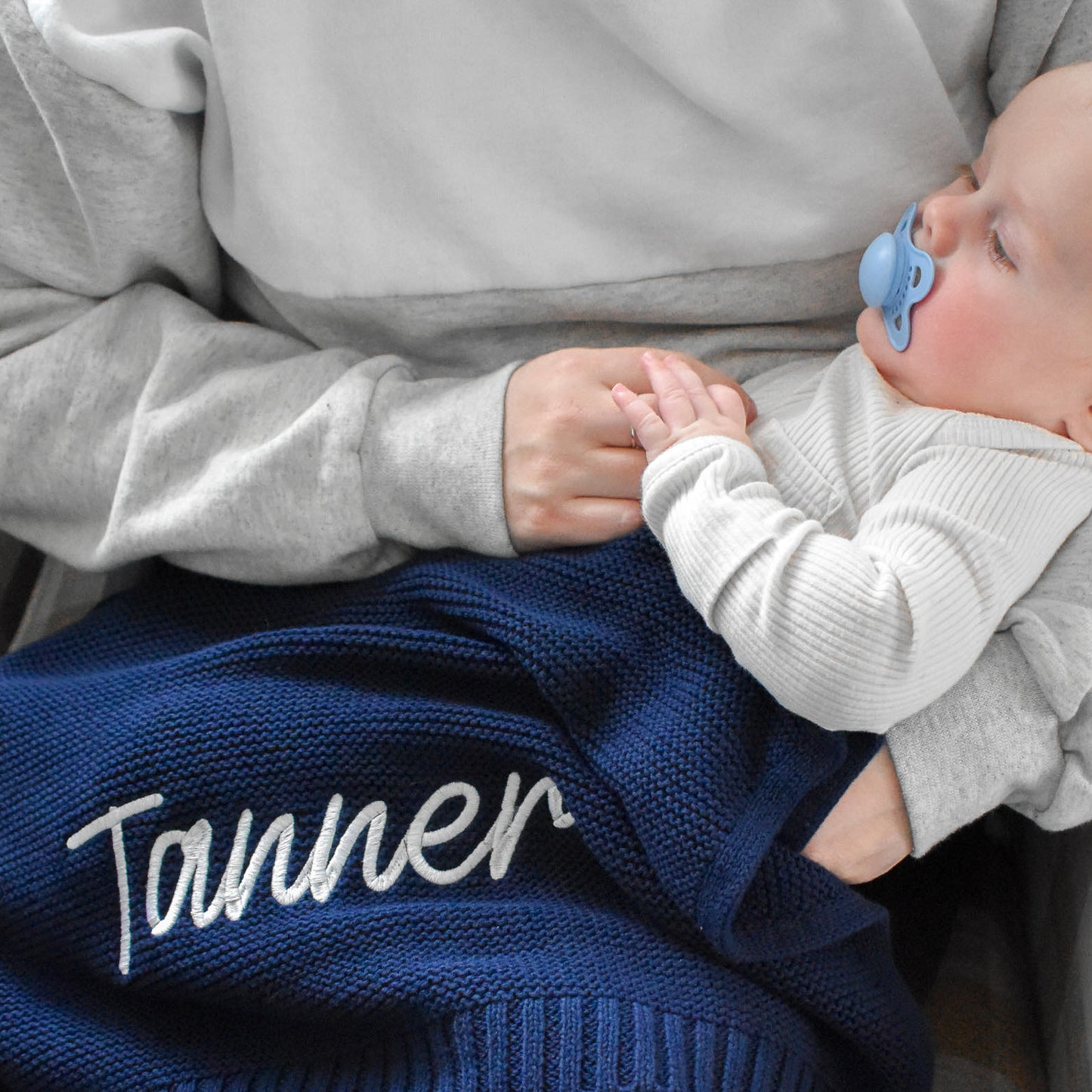 Tanner Baby Name Knit Blanket