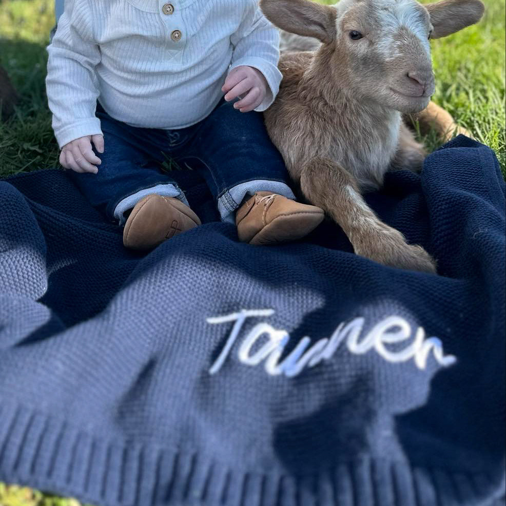 Tanner Baby Name Knit Blanket