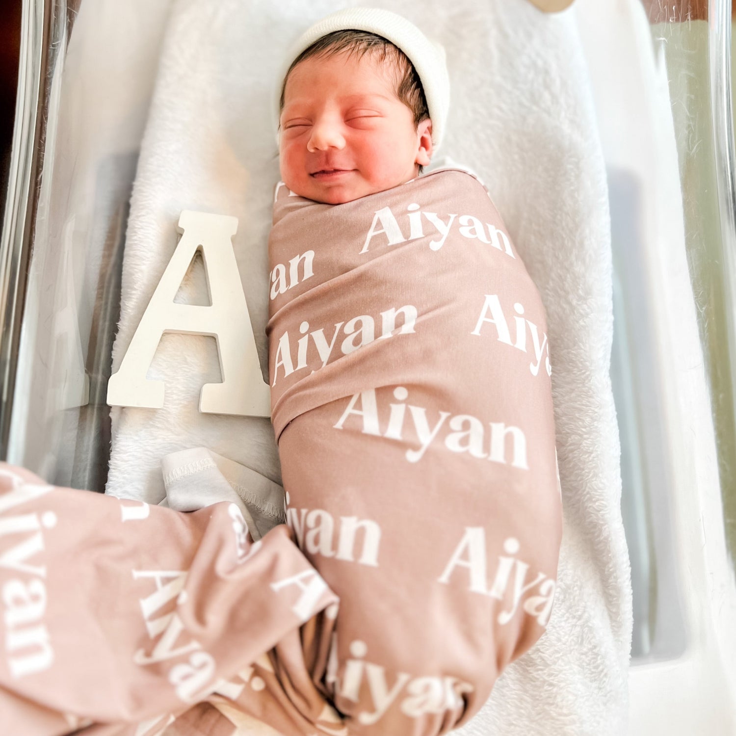 First Name Baby Swaddle – Swaddle and Nest - Main Image