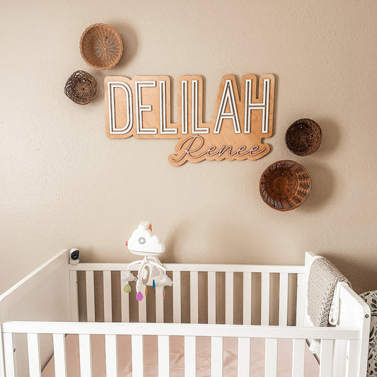 Delilah Renee Outline Name Sign