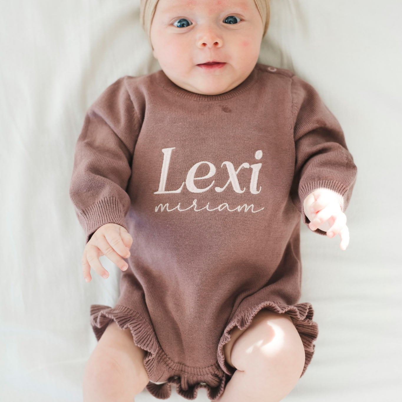 Embroidered Knit Romper- Two Names