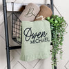 Owen Michael Baby Name Knit Blanket