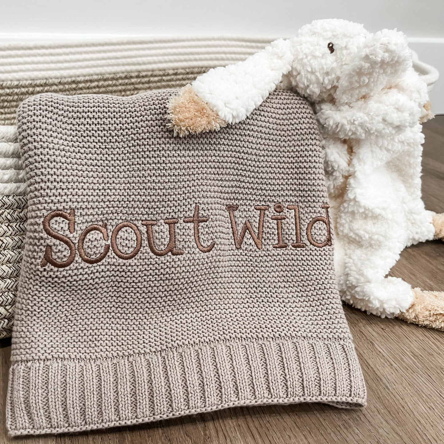 Scout Embroidered Knitted Blanket
