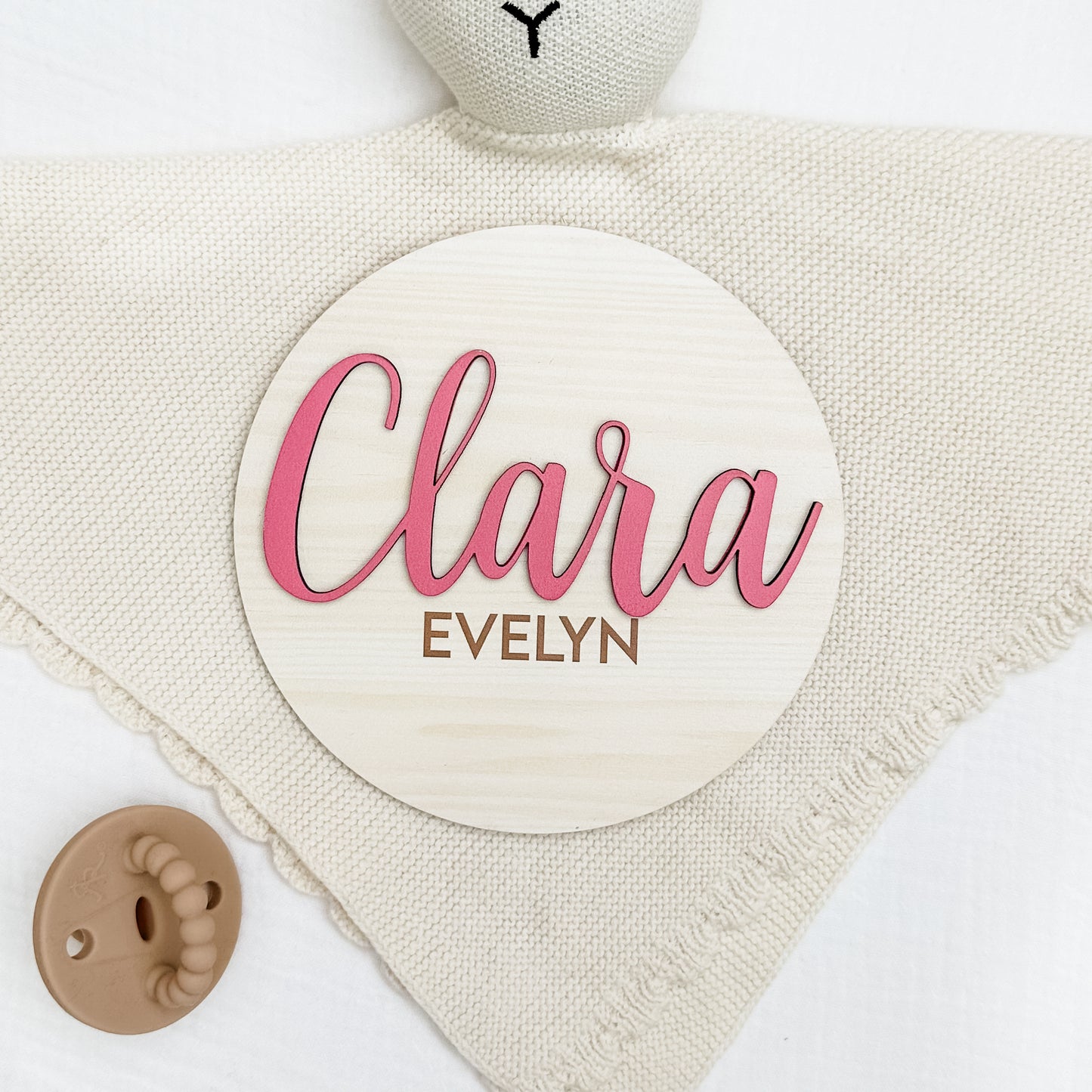 Clara Evelyn - 3D Personalized Birth Stat and Name Announcement