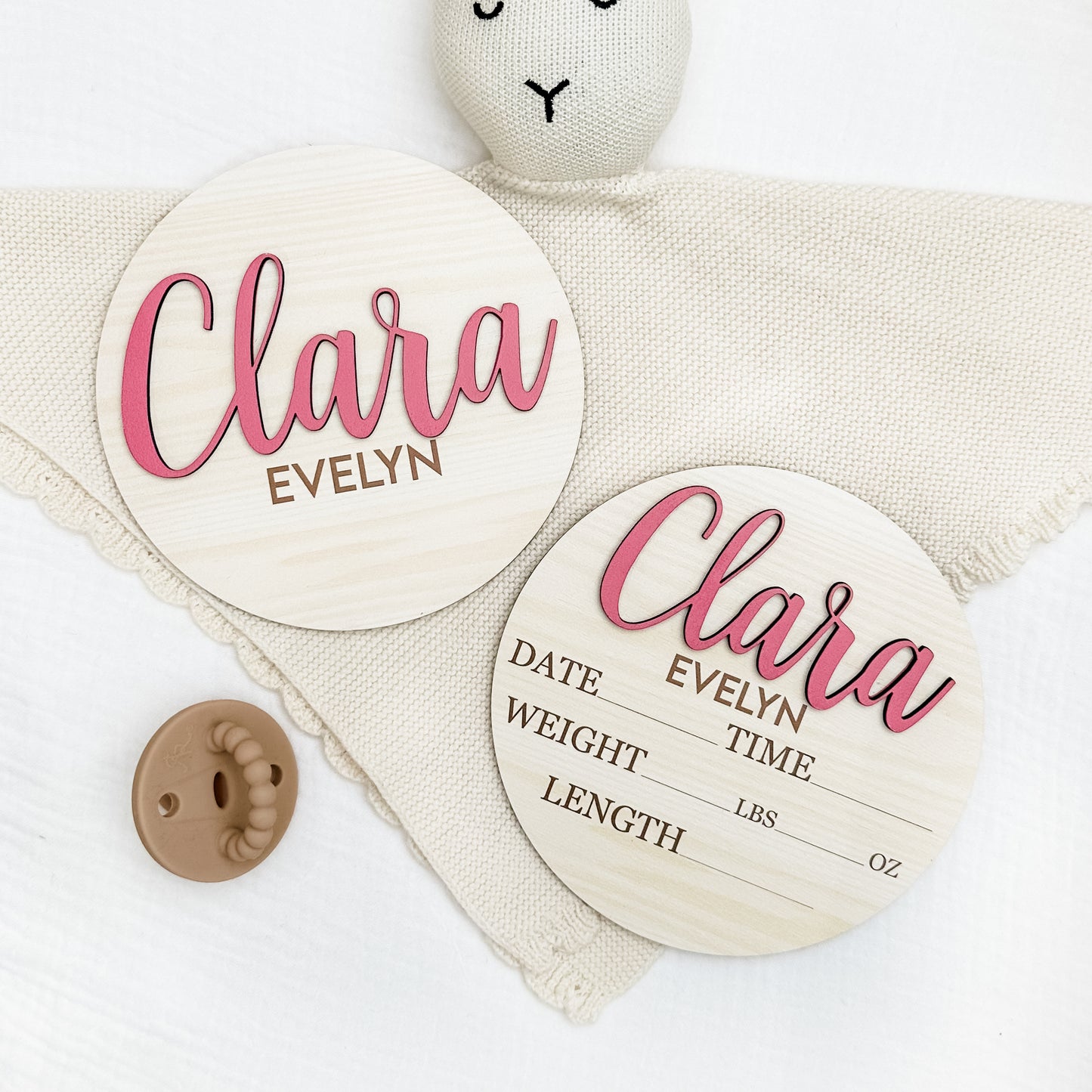 Clara Evelyn - 3D Personalized Birth Stat and Name Announcement