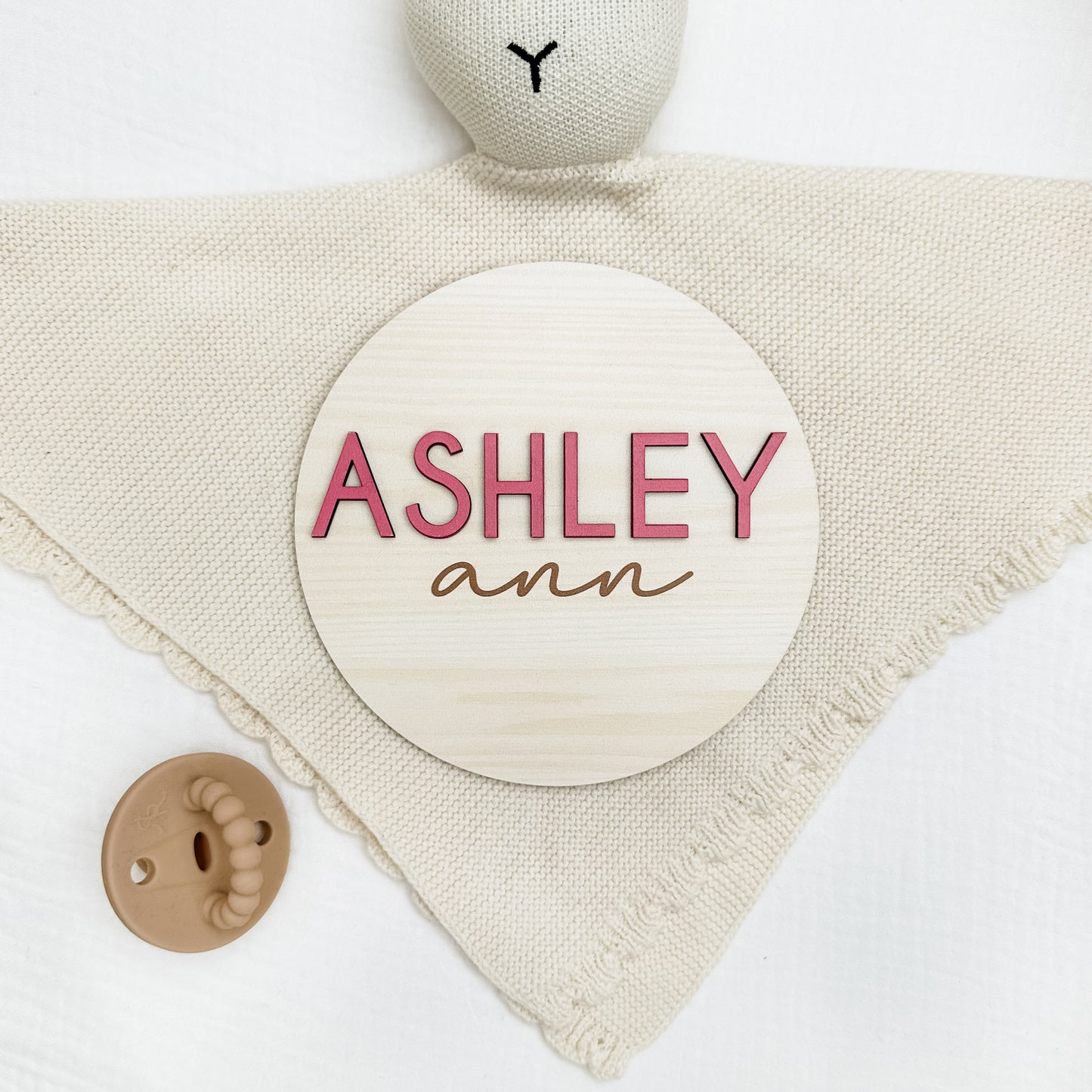 Ashley Ann - 3D Personalized Birth Stat and Name Announcement