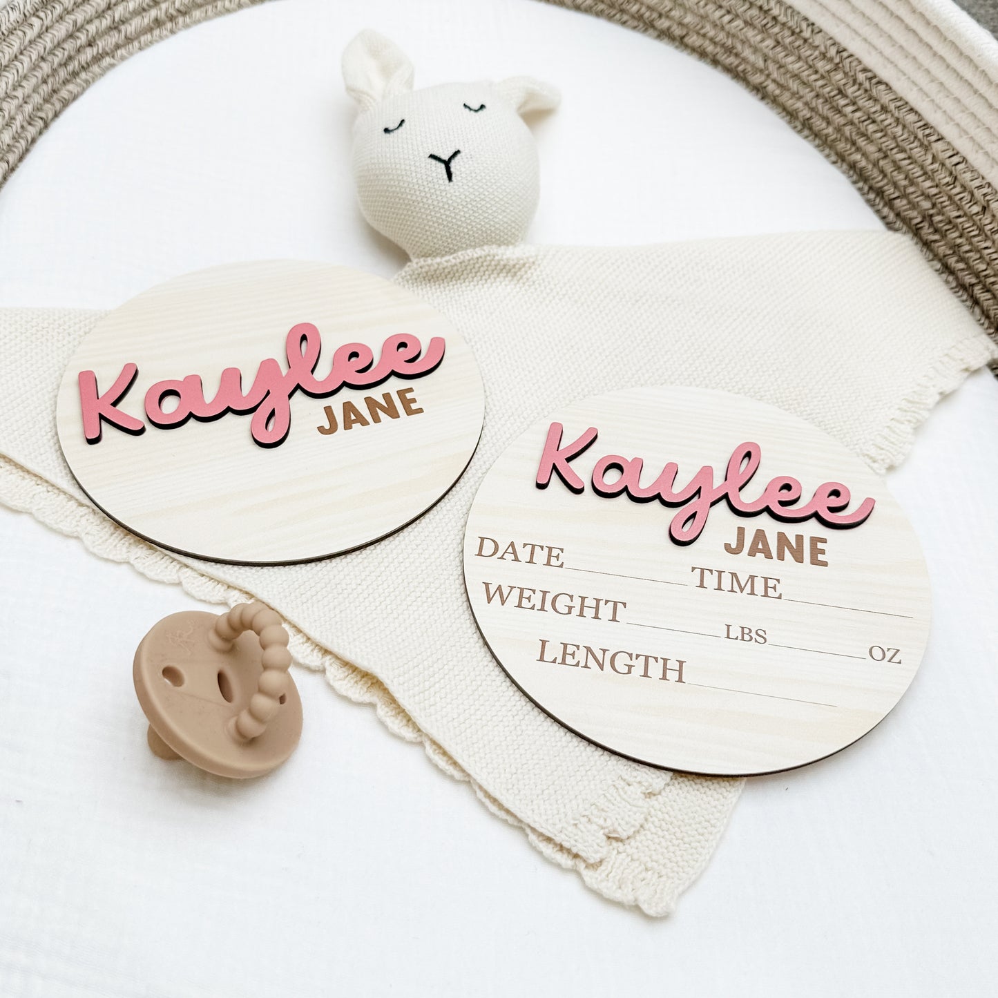 Kaylee Jane - 3D Personalized Birth Stat and Name Announcement