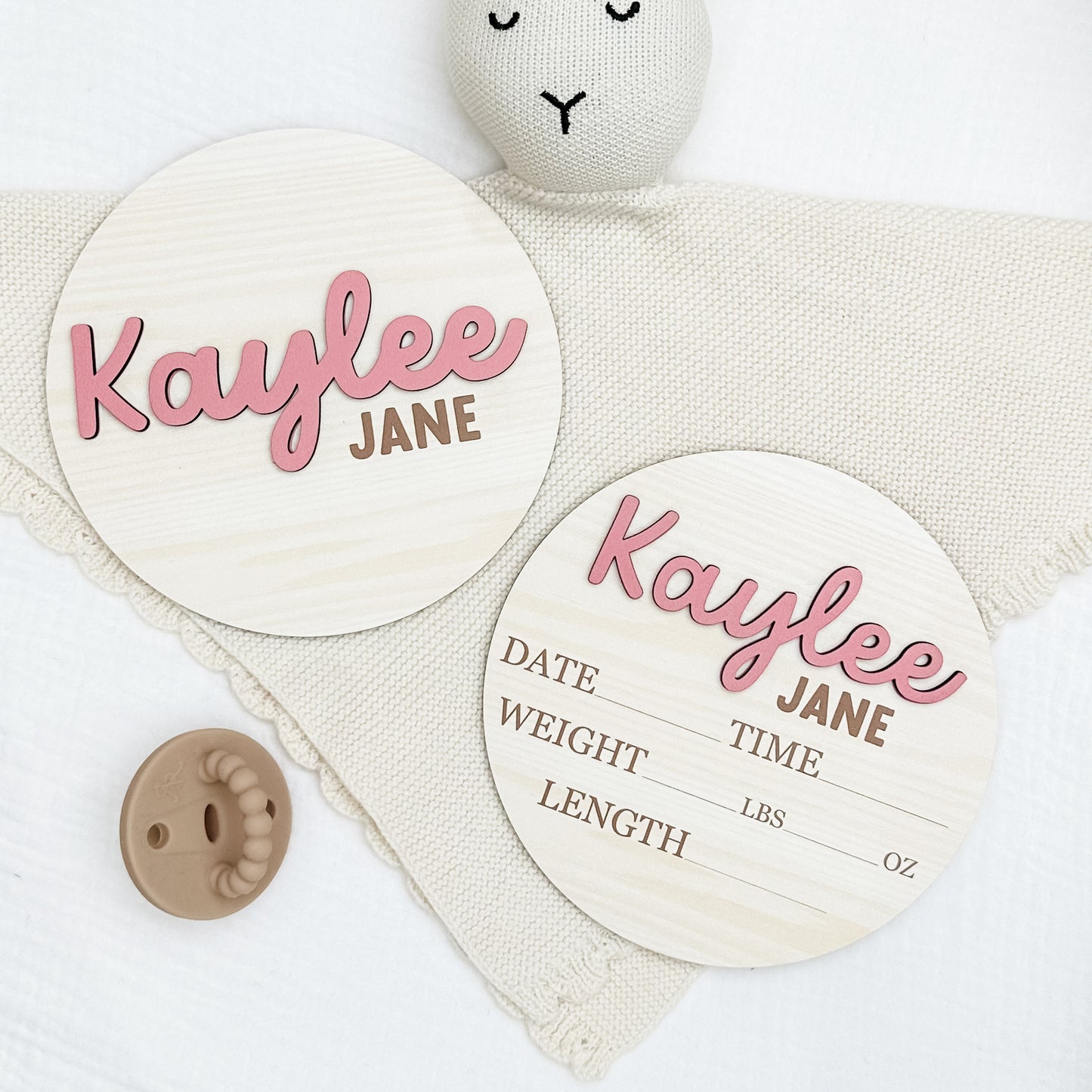 Kaylee Jane - 3D Personalized Birth Stat and Name Announcement