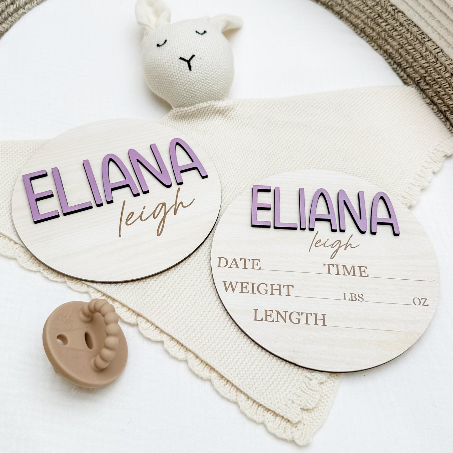 Eliana Leigh - 3D Personalized Birth Stat and Name Announcement