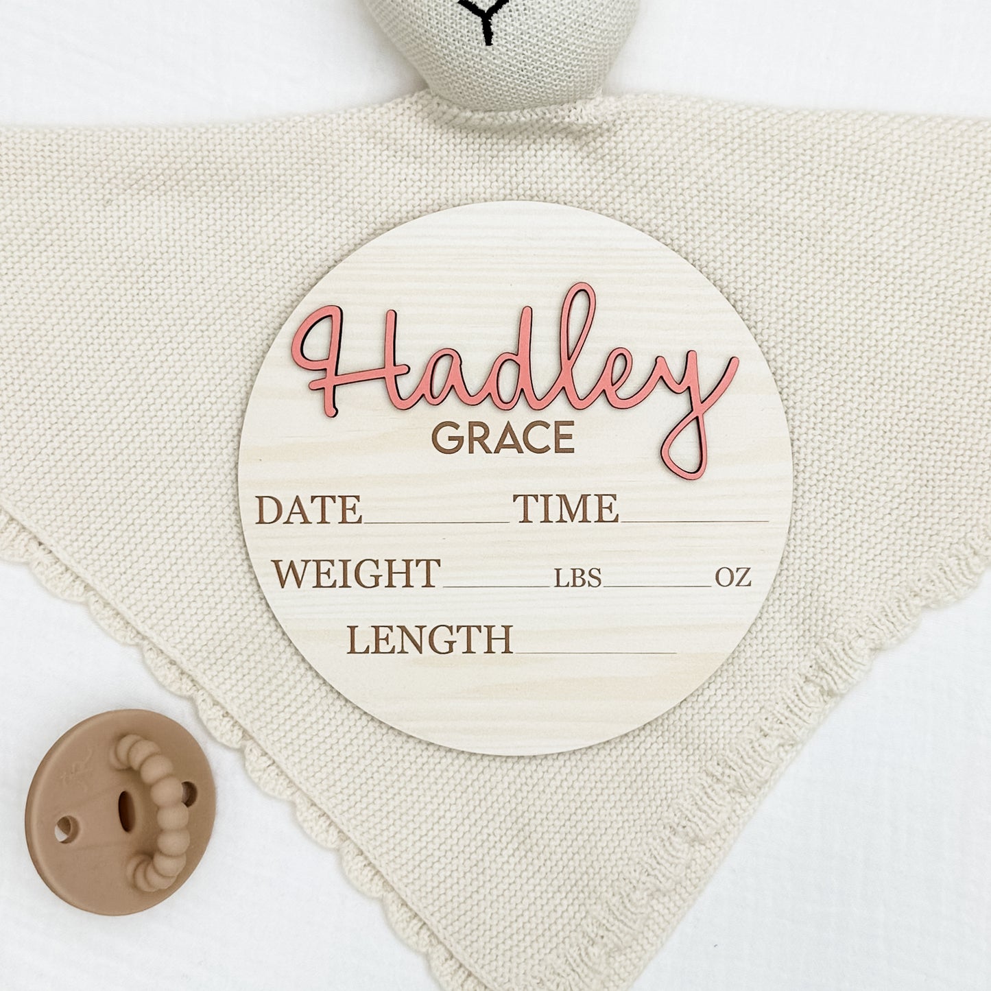 Hadley Grace - 3D Personalized Birth Stat and Name Announcement (Copy)