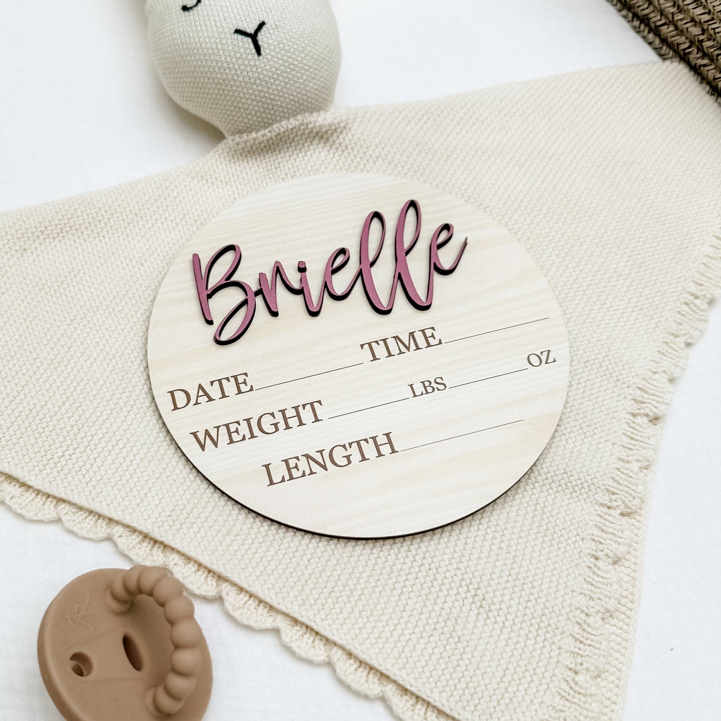 Brielle - 3D Personalized Birth Stat and Name Announcement