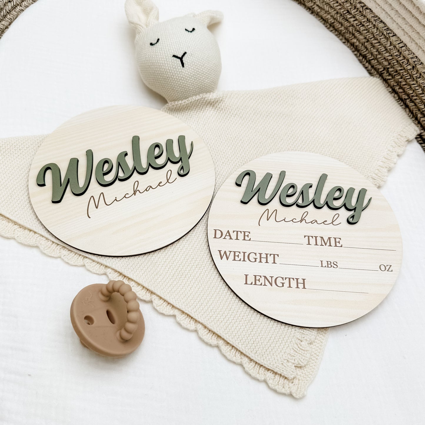 Wesley Michael - 3D Personalized Birth Stat and Name Announcement