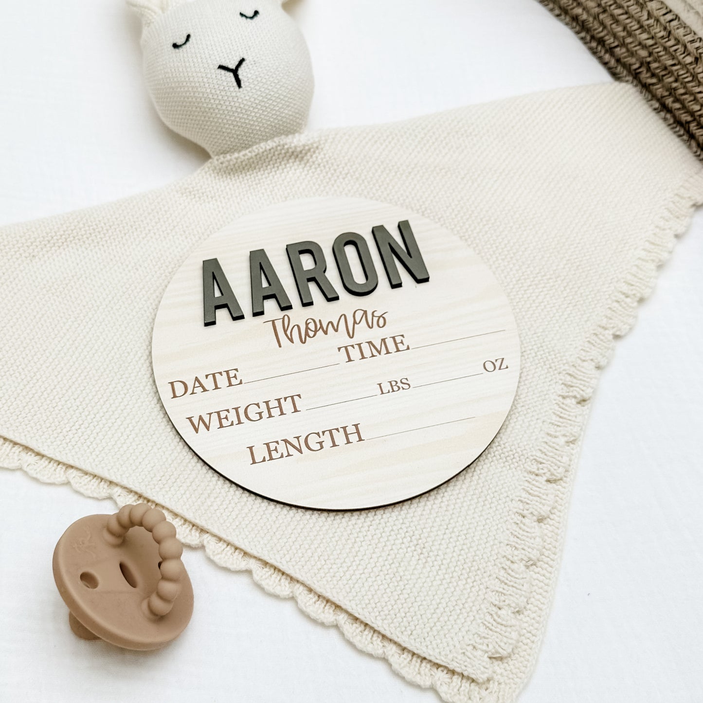 Aaron Thomas - 3D Personalized Birth Stat and Name Announcement