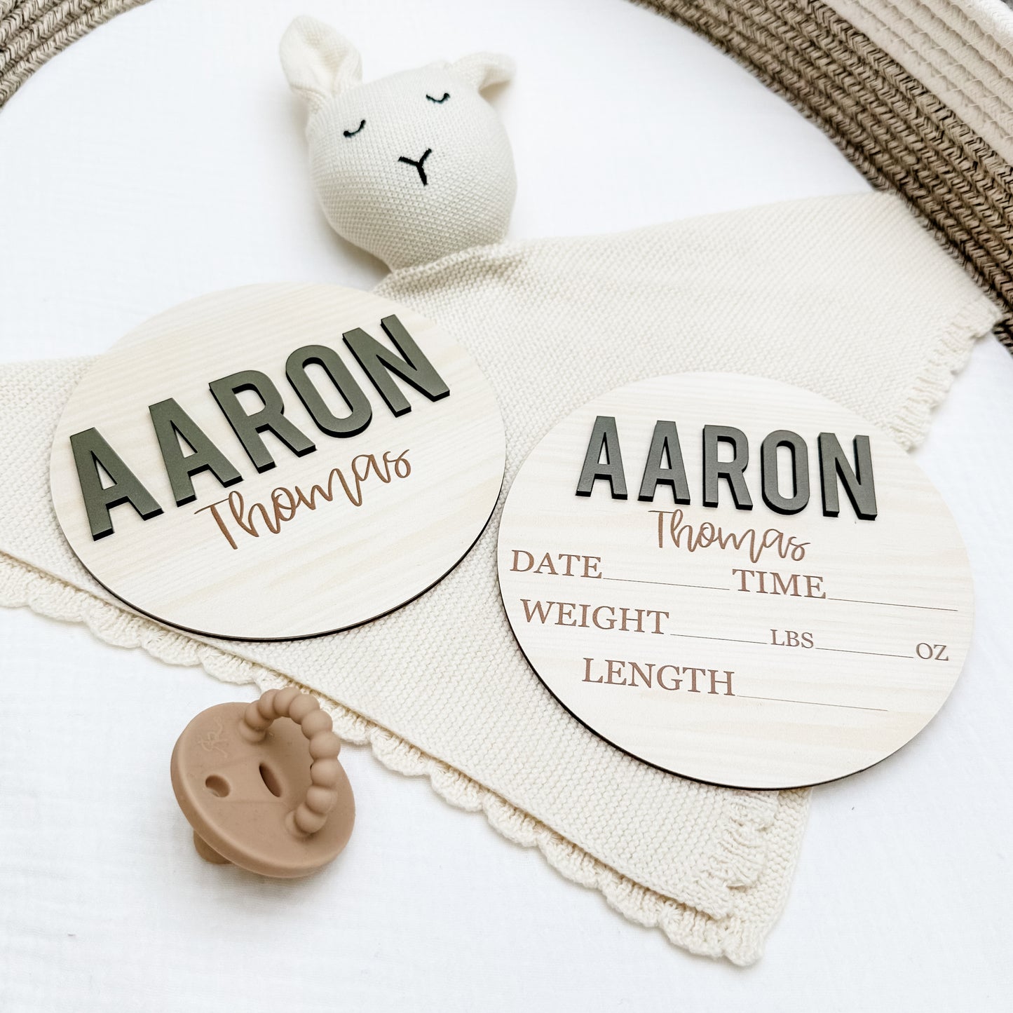 Aaron Thomas - 3D Personalized Birth Stat and Name Announcement