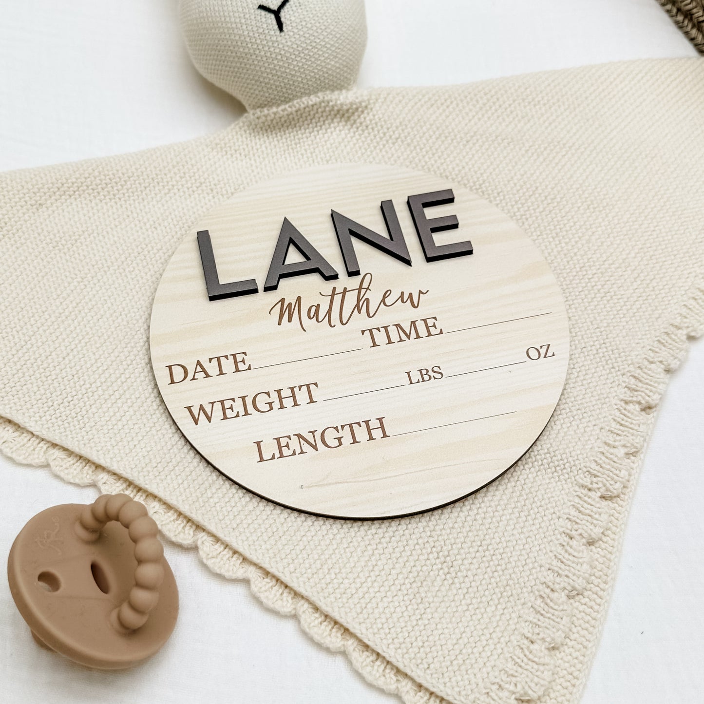 Lane Matthew - 3D Personalized Birth Stat and Name Announcement