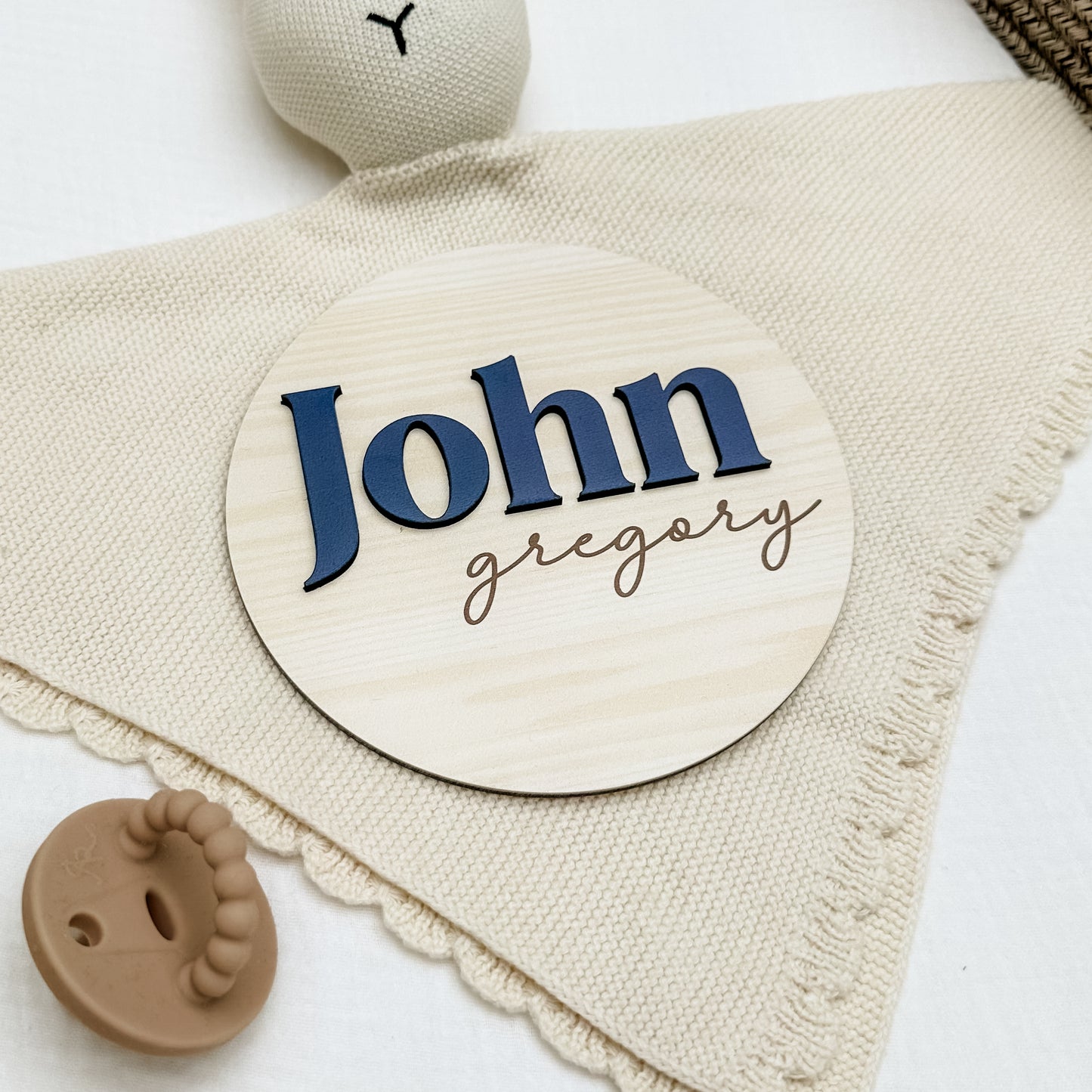 John Gregory - 3D Personalized Birth Stat and Name Announcement