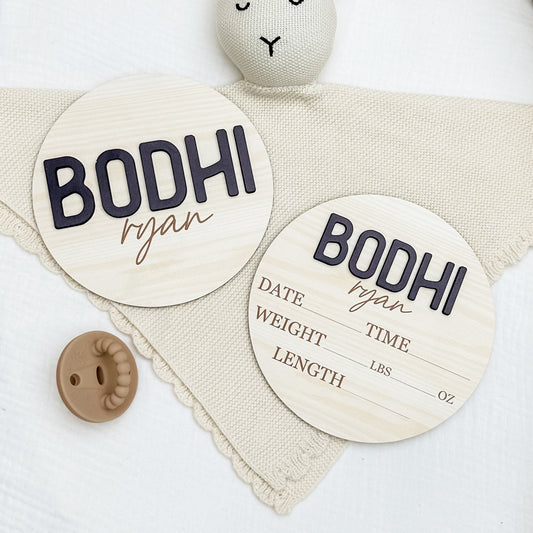 Bodhi Ryan - 3D Personalized Birth Stat and Name Announcement